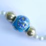Vintage Hand Painted Bead Necklace or Bracelet length 19" Image 4