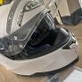 HJC White motorbike helmet Image 4