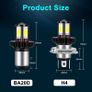 Motorcycle Headlight White Bulb H6 BA20D H4 LED Hi Lo beam Moto LED Headlight Motorbike LED Lamps Conversion Kit Bulbs 1200LM 6000K Image 2
