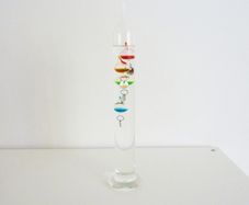 Glass Galileo thermometer / temperature gauge