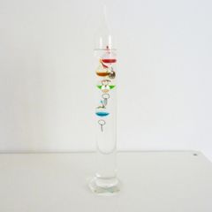 Glass Galileo thermometer / temperature gauge