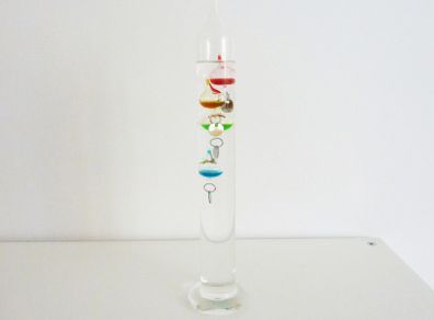 Glass Galileo thermometer / temperature gauge