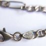 Vintage 925 Sterling Silver Figaro Link Chain Bracelet (in original box) length 7,5" - 5,2g Image 9