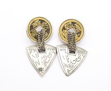 Vintage 925 Sterling Silver Chunky Heavy Stud Earrings