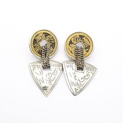 Vintage 925 Sterling Silver Chunky Heavy Stud Earrings