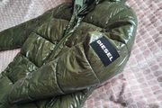 Diesel kids glossy puffer jacket with hood