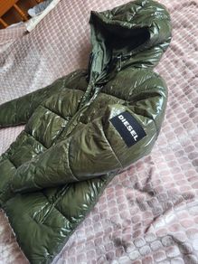Diesel kids glossy puffer jacket with hood