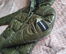 Diesel kids glossy puffer jacket with hood