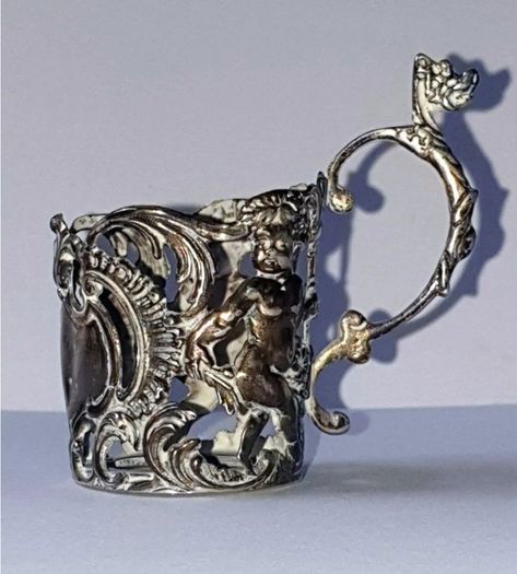 Solid Sterling Silver Spirit Cup Holder/Cert