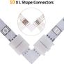 LED Light Connector Kit, REDTRON 10mm RGB LED Connector Includes 10x L Shape Connectors,2M LED Strip Light Extension Cable,4X Strip to Strip Jumpers,5X 4 Pin Male Connectors Image 7