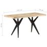 Dining Table 140x70x76 cm Rough Mango Wood Image 2