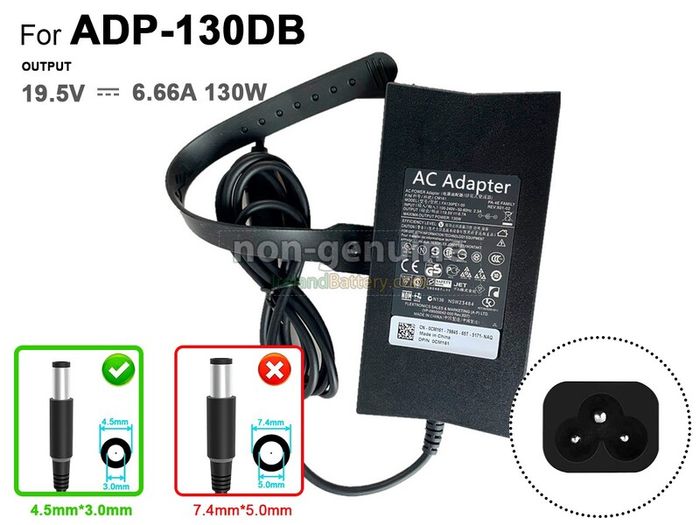 130W Original Dell Power Supply Charger 19.5V 6.7A 4.5mm x 3.0mm Tip AC Adapter for Optiplex 3050 7050 7060 AIO Inspiron Vostro Latitude / Used