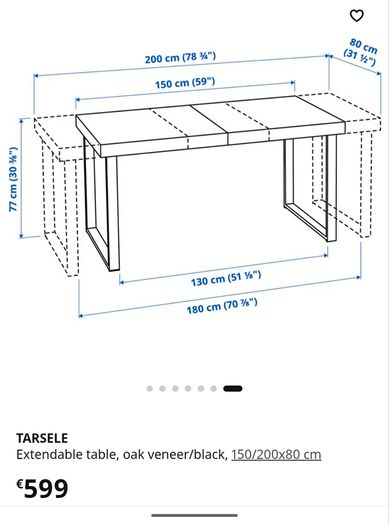IKEA Tarselle Extendable Dining Table + 4 Sklum Chairs