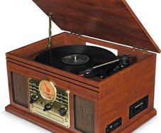 Record Player Vinyl Turntable with Speakers  USB MP3 Playback/Bluetooth/FM Radio/CD And Cassette Player/Vinyl LP Records/SD Card Reader (FREE POSTAGE)