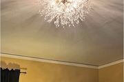 Modern Crystal Chandeliers Ceiling Light, Fireworks Chandelider, Gold K9 Crystals Ceiling Lights, Flush Mount Lighting, 6 G9 LED, Golden Lamps for Living Room, Bedroom, Dining Room, Hallway (FREE POSTAGE)
