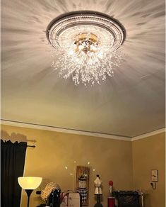 Modern Crystal Chandeliers Ceiling Light, Fireworks Chandelider, Gold K9 Crystals Ceiling Lights, Flush Mount Lighting, 6 G9 LED, Golden Lamps for Living Room, Bedroom, Dining Room, Hallway (FREE POSTAGE)