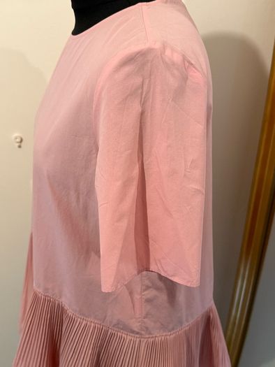 COS Short Sleeved Blush Pleated Top