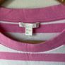 COS Boxy Striped Cotton Crewneck T-Shirt with Pocket Pink & White Size S Image 5