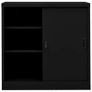 Office Cabinet with Sliding Door Black 90x40x90 cm Steel Image 2