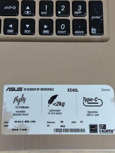 Asus Laptop for parts