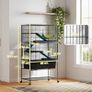 5 Levels Rolling Small Animal Cage with Non Slip Ramps, Slide Out 16cm Deep Tray, 88 x 48 x 150.5cm, Dark Grey Image 4