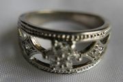 Vintage White Sapphire Floral Ring