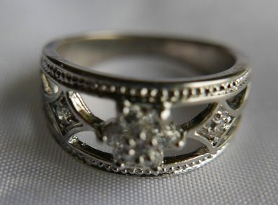 Vintage White Sapphire Floral Ring