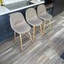 3 x SKLUM Glamm 65cm Counter Stools Taupe Grey / Natural Wood Image 8