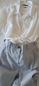 Per Una navy striped cotton pants Sz 14R