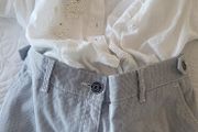 Per Una navy striped cotton pants Sz 14R