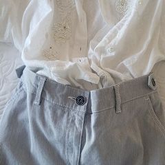 Per Una navy striped cotton pants Sz 14R