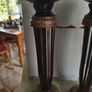 Vintage Pair of Elements Resin Pillar Candle HolderWITH COPPER FINSHE. Image 6