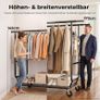 Heavy-Duty Double Clothes Rack on Wheels, 283kg Capacity, 4 Castors (2 Lockable), Durable Metal Garment Rail, Easy Assembly Image 5