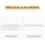 4 x 8m Heavy-duty Outdoor Carport Party Event Tent, Patio Gazebo Canopy Pavilion with 4 Sidewalls, 8 Windows, White Image 4