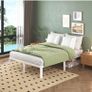 White Double Bed Frame 4ft6 with Rounded Corner Legs, Heavy Duty Metal Bed Frame Small Double with Steel Slats Support, Double Bed 36 cm High, Noise Free, Easy Assembly Image 8