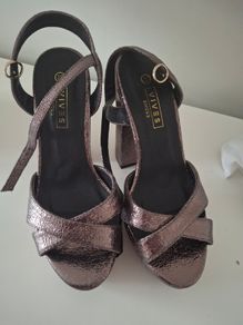 Metallic high heels