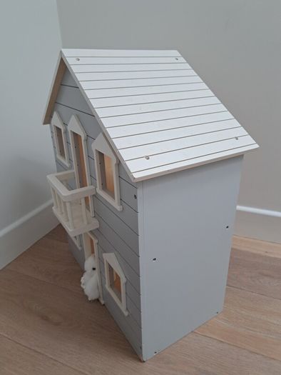 Pottery Barn Kids wooden toy house -- White and grey