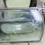 Vintage Pair of Brass Carriage Lamps, by Lime House Lamp Company, pierced canopies, bevelled etched glass chambers, 22" long Image 5
