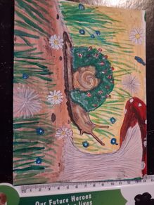 Mossy snail painting.