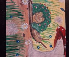 Mossy snail painting.