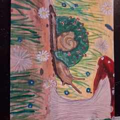 Mossy snail painting.