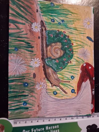 Mossy snail painting.