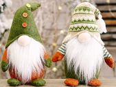 2 PCS Christmas Gnome Swedish, Xmas Decorations Gonks Santa Ornament Tomte Faceless Elf Handmade Home Holiday Indoor Decor