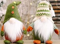 main image for ad 2 PCS Christmas Gnome Swedish, Xmas Decorations Gonks Santa Ornament Tomte Faceless Elf Handmade Home Holiday Indoor Decor