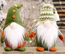 2 PCS Christmas Gnome Swedish, Xmas Decorations Gonks Santa Ornament Tomte Faceless Elf Handmade Home Holiday Indoor Decor