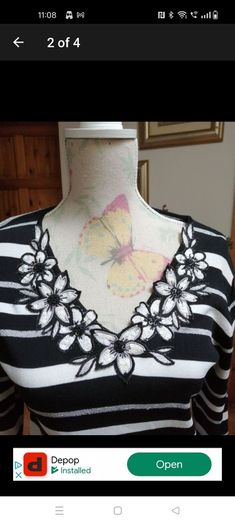 Ladies CASAMIA black and white top Like new with Stretch beautiful Quality.