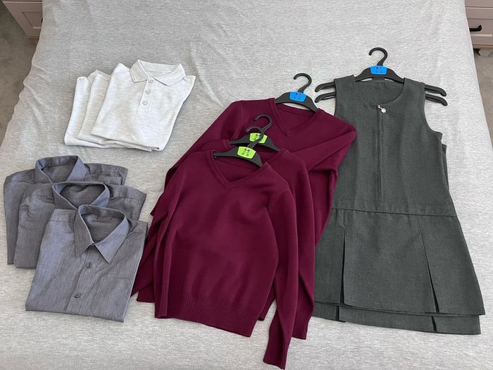 School uniform shirt/ cardigan/ pinafore