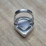 Vintage Sterling Silver 925 Dendritic Merlinite Opal Quartz Teardrop Statement Ring Image 2