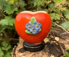Vintage Goebel Ceramic Heart Shaped Cocktail Stick Holder
