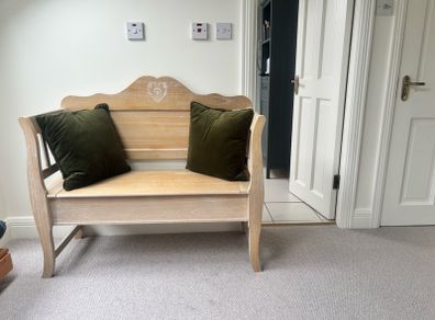 Solid wood indoor bench